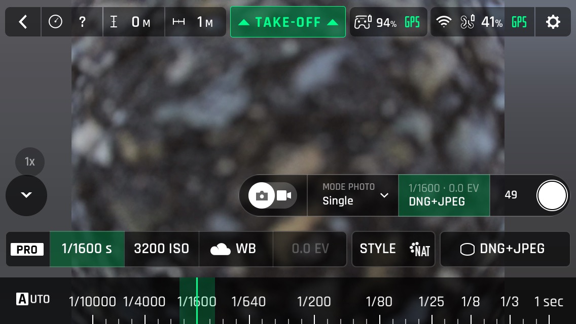 Pix4D Parrot Anafi record RAW DNG choose photo settings