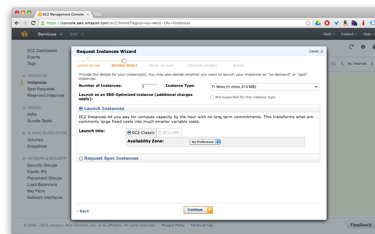 Aws ec2 console instance details