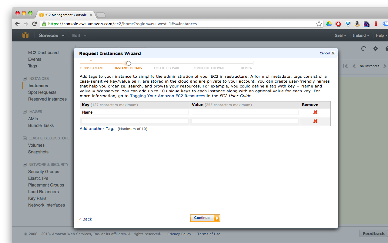 Aws ec2 console tags