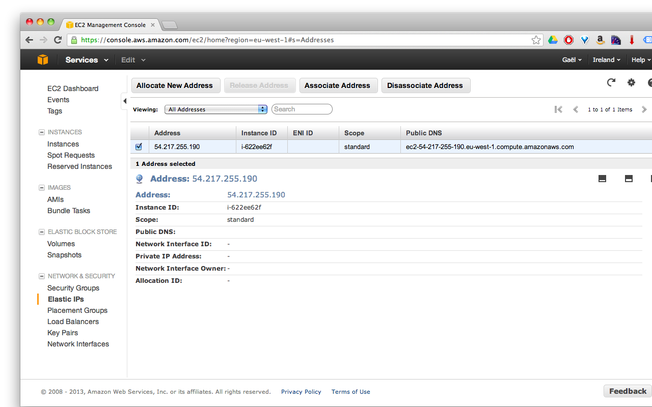 aws ec2 new elastic ip created