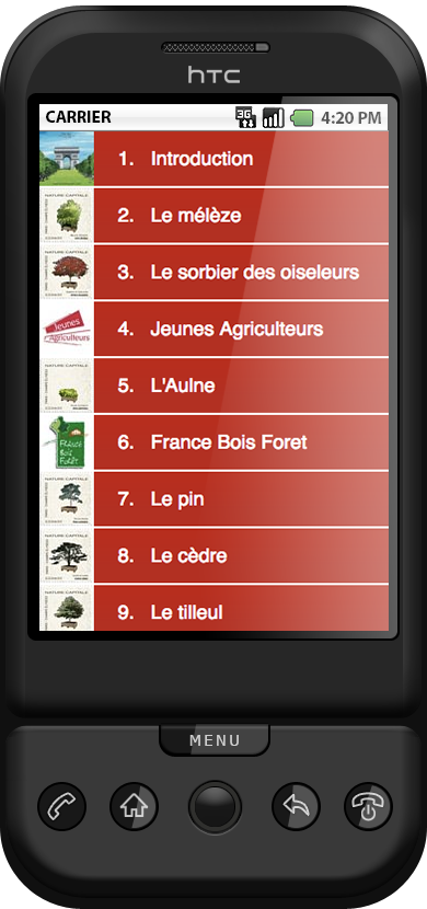 Applications mobile de Nature Capitale développée à Grenoble